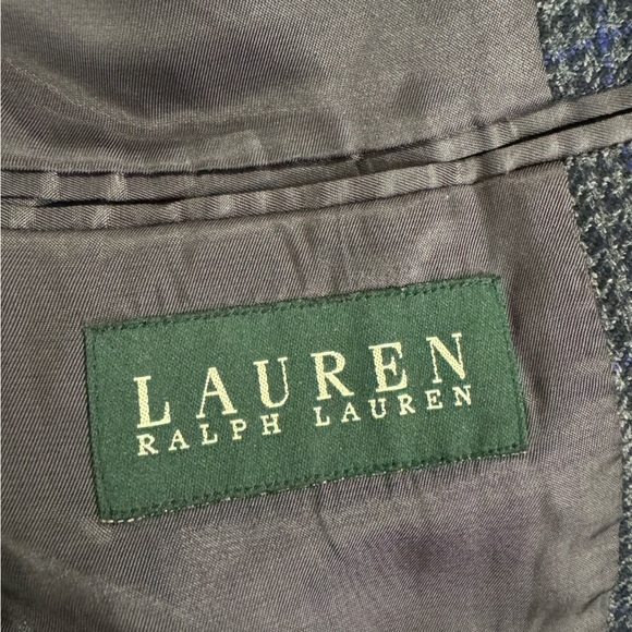 Lauren Ralph Lauren Men's 100% Wool Blazer with Elbow Patch Houndstooth Pattern - Picture 7 of 11